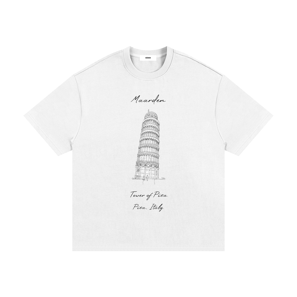 Tower of Pisa Heavyweight Cotton T-Shirt
