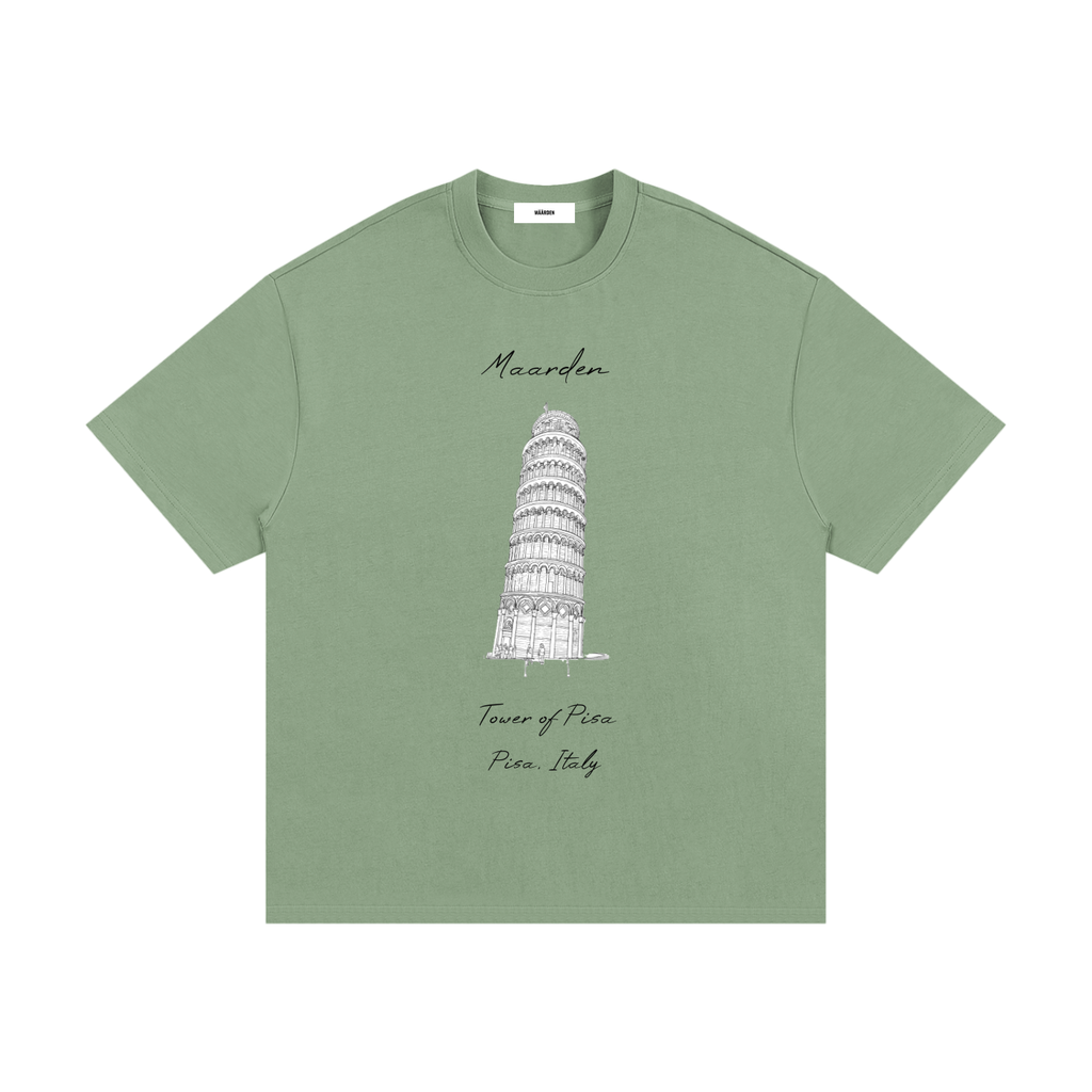 Tower of Pisa Heavyweight Cotton T-Shirt
