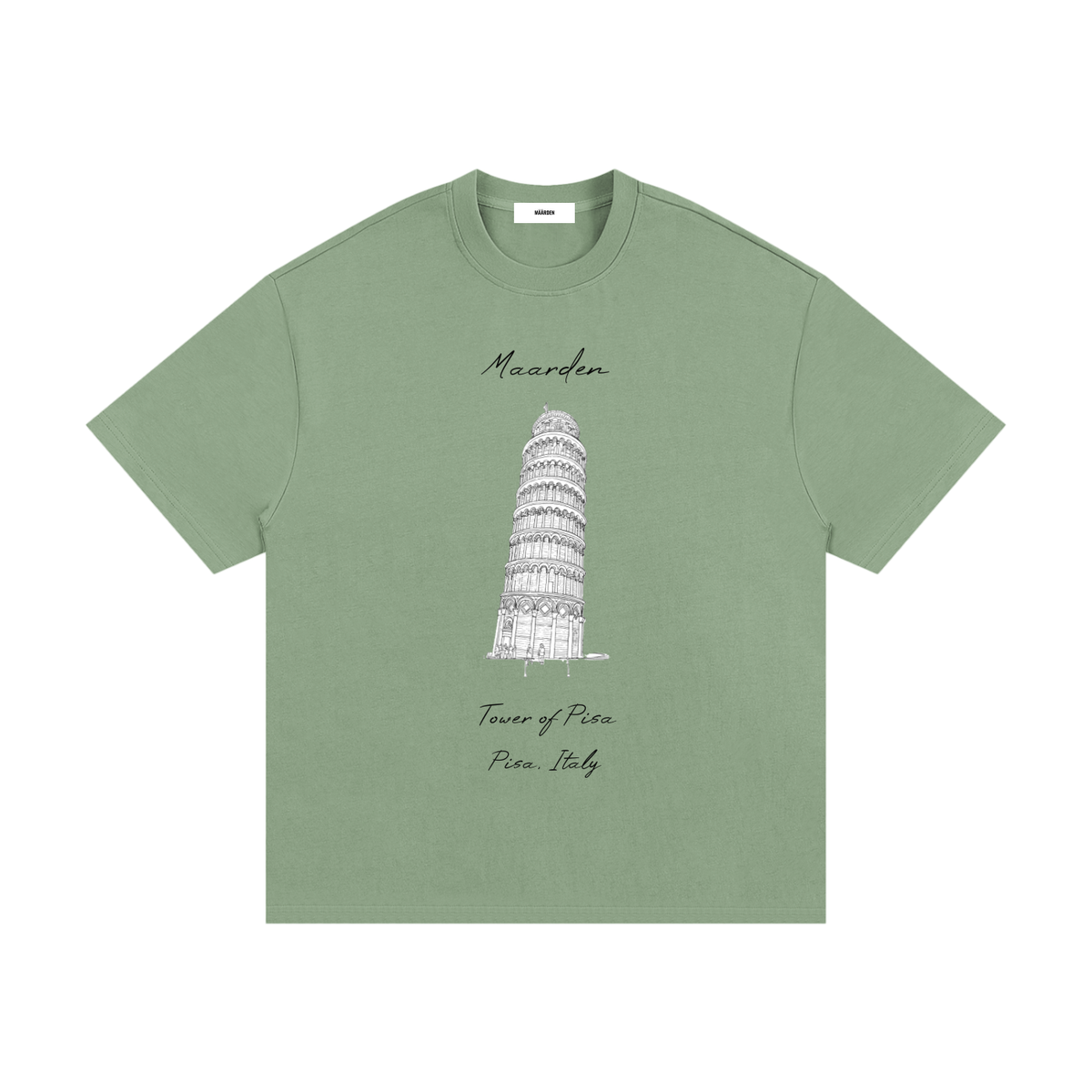 Tower of Pisa Heavyweight Cotton T-Shirt
